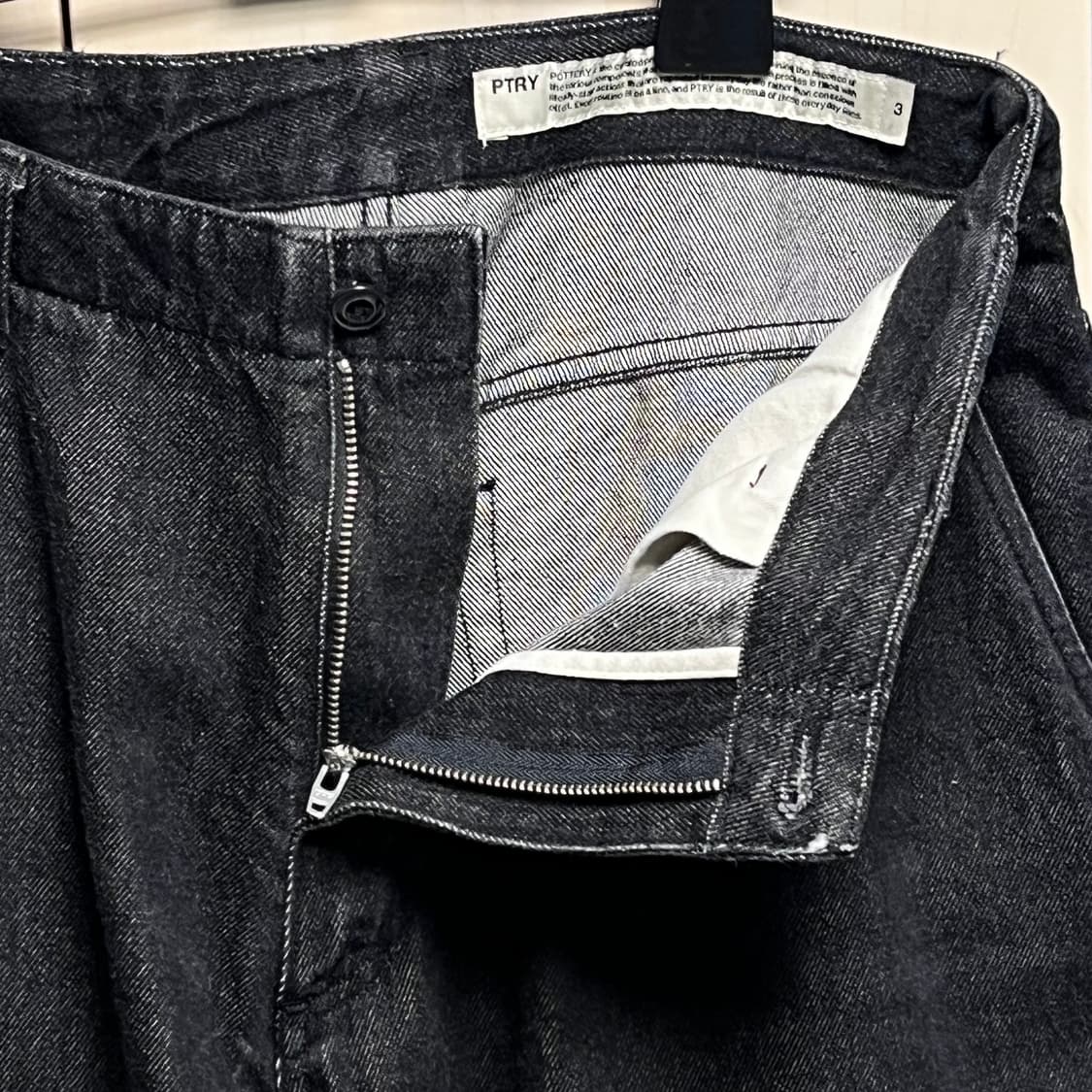 POTERY 포터리 원워시 블랙 데님 와이드 3size 상품이미지5