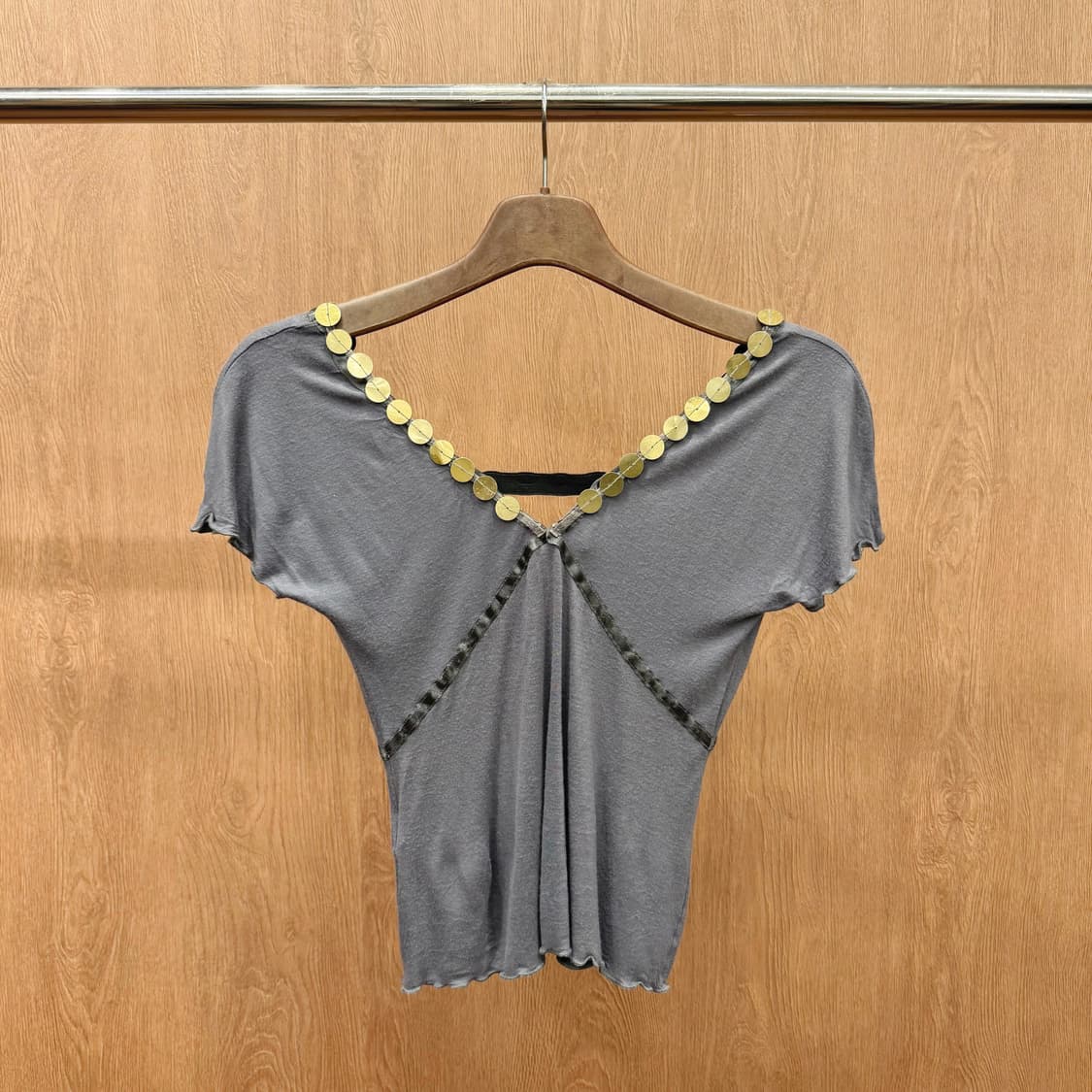 씨 바이 끌로에 로고 프린팅 반팔 티셔츠 퍼프소매 캐주얼 오렌지 상품이미지3