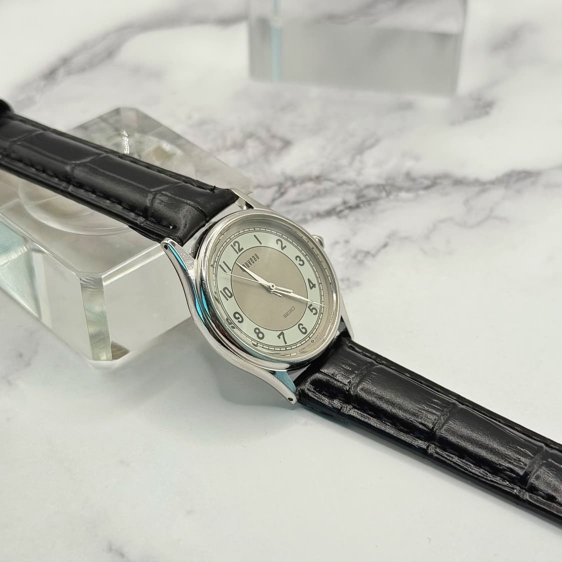 80s90s 빈티지 세이코 누보 아트 실버 라운드 워치 상품이미지6