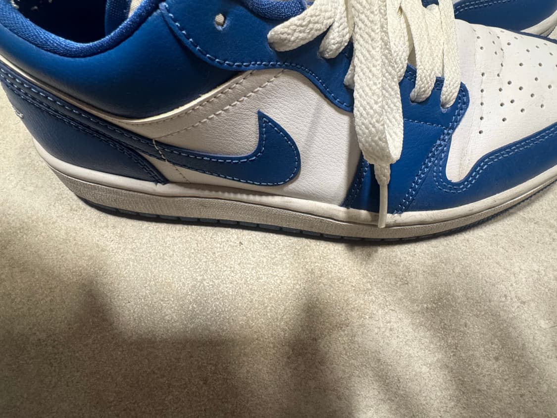 조던 1 로우 화이트 다크 마리나 블루(7.5사이즈) 상품이미지2