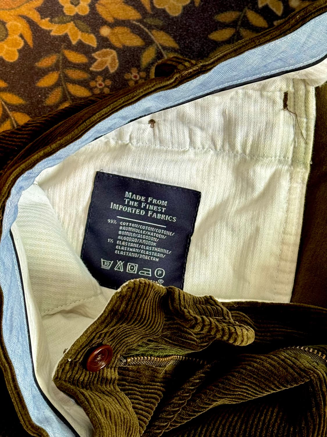 폴로 클래식핏 올리브 코듀로이 팬츠 상품이미지3