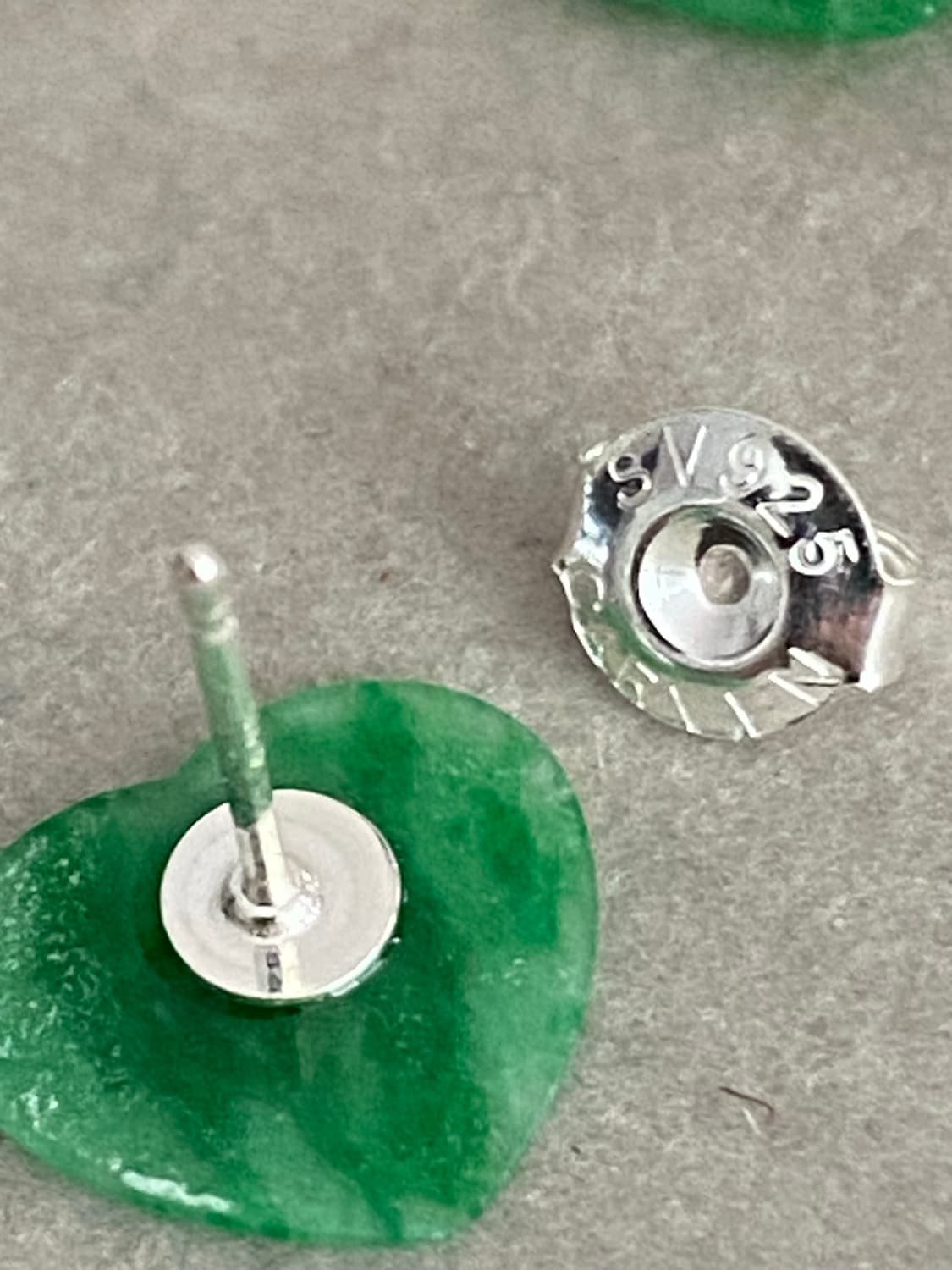 하트 모티브 천연 비취 귀걸이(925,새제품) 상품이미지5