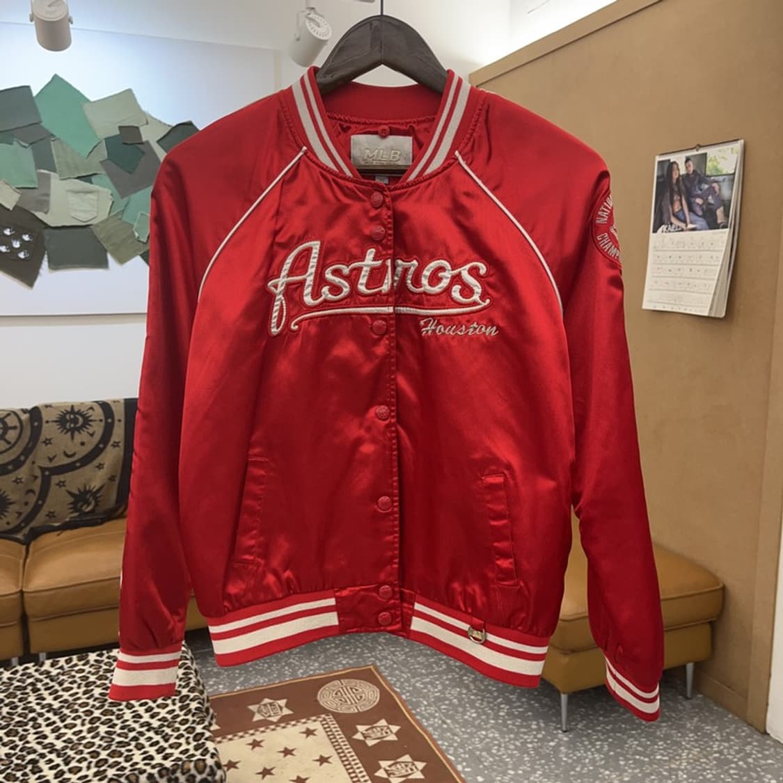 MLB 휴스턴 애스트로스 레트로 새틴 바시티 자켓 95 C09272 상품이미지3