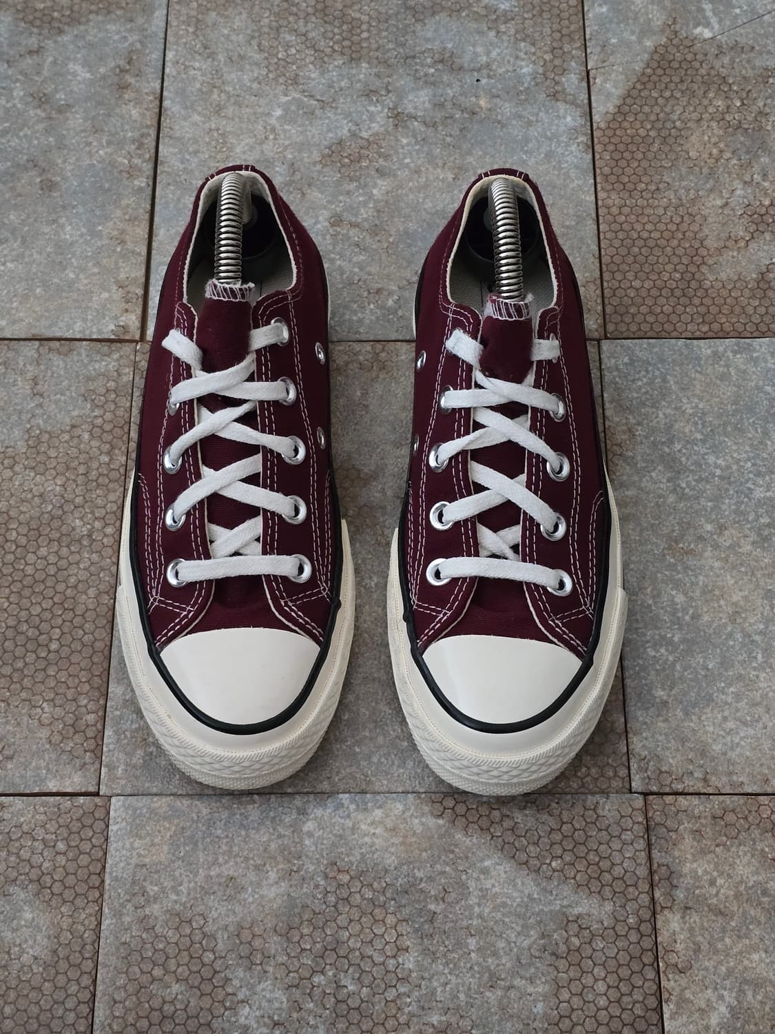 (220)컨버스 척 70 빈티지 캔버스 로우 버건디 스니커즈 상품이미지2