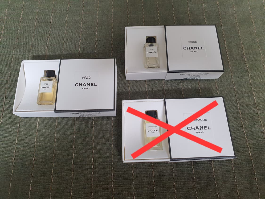 샤넬 국문택 레젝 시코모르 베쥬 no 22 미니어쳐 향수 상품이미지1