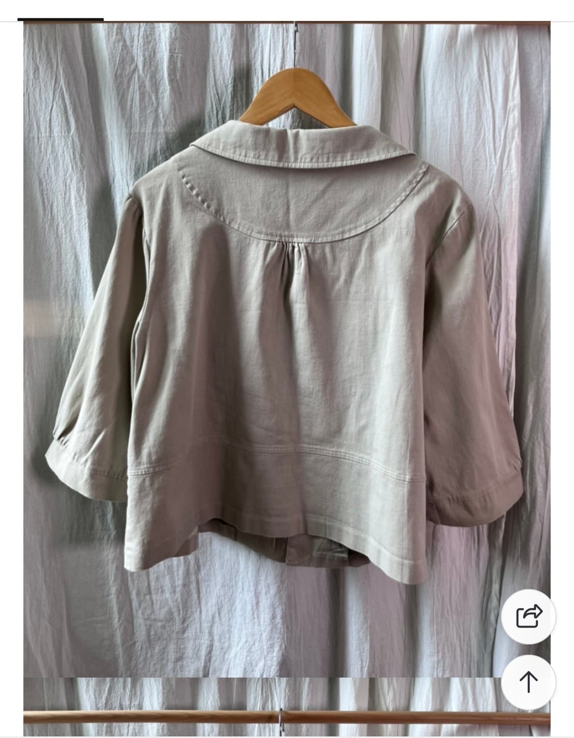 일본빈티지 투버튼 베이지 둥근카라 코트 모리걸 y2k 갸루 상품이미지2