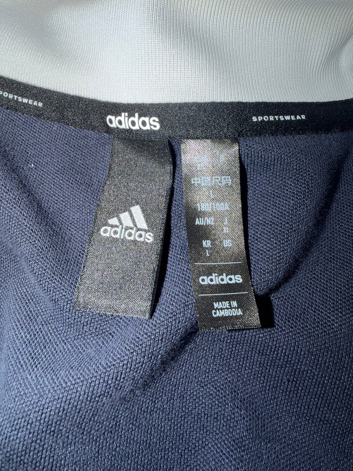 ( L ) 아디다스 트랙탑 져지 네이비/화이트 삼선 상품이미지4