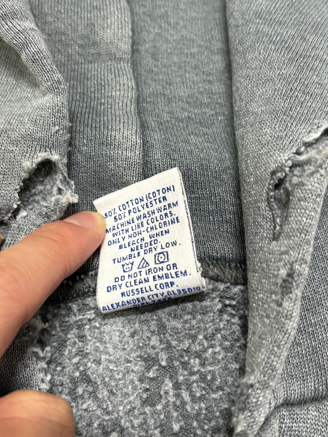 90s 빈티지 러셀 후드집업 그레이 faded 상품이미지4