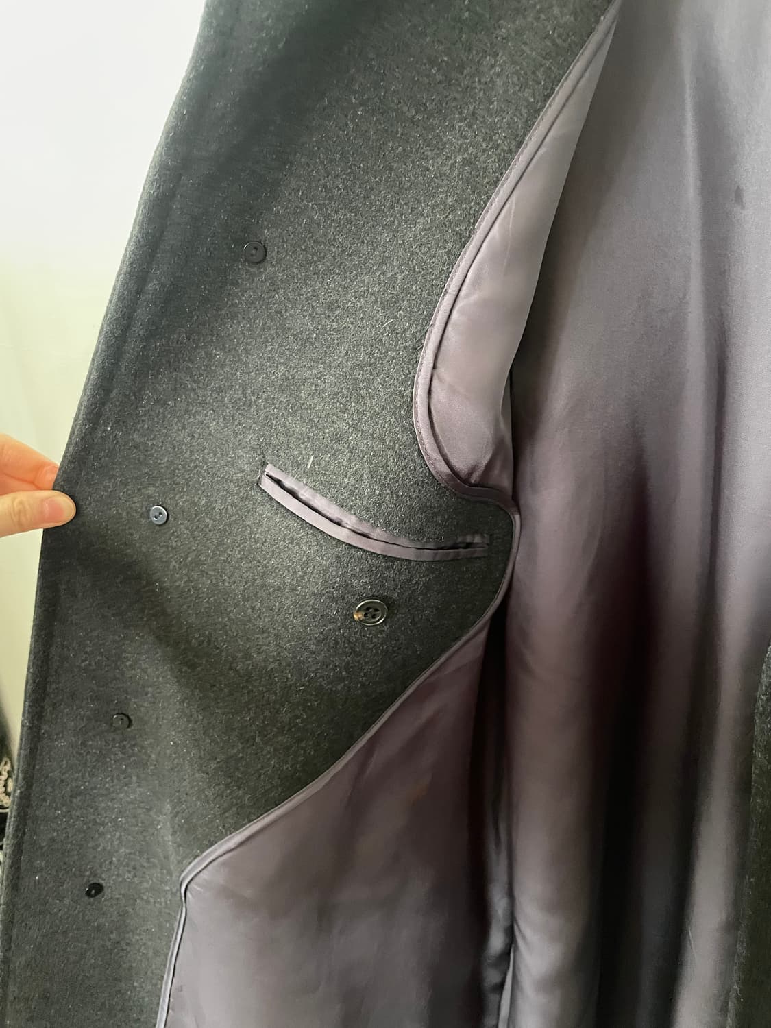 vintage charcoal cashmere balmacaan coat 상품이미지4