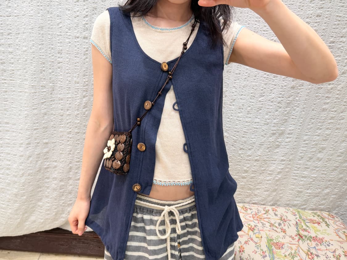 navy&oak knit vest 상품이미지2