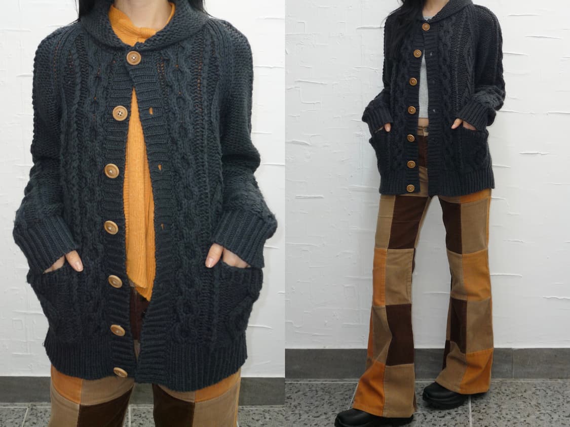 navy cable cardigan 상품이미지1