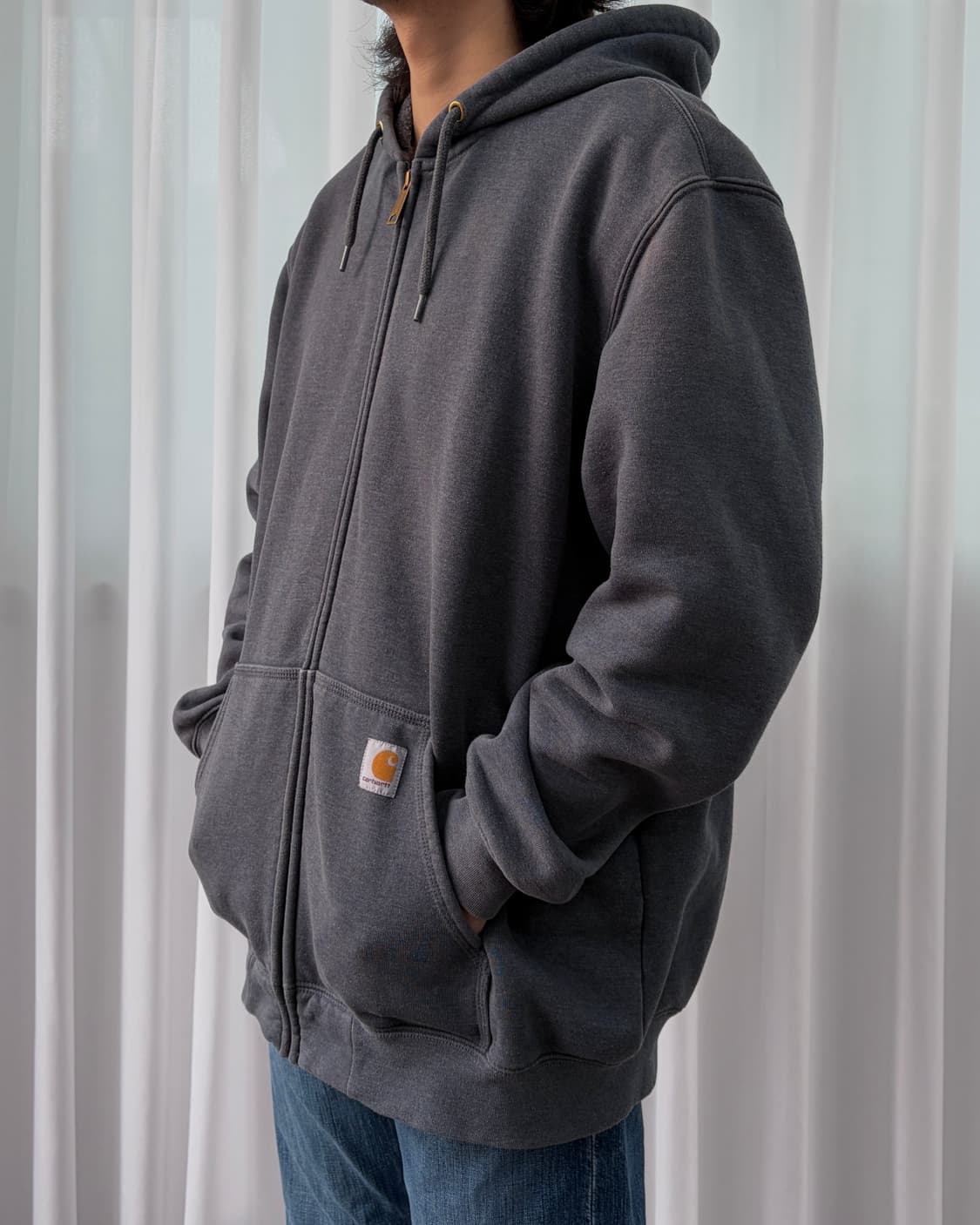 [XL]칼하트 미드웨이트 풀오버 차콜 후드집업 상품이미지2