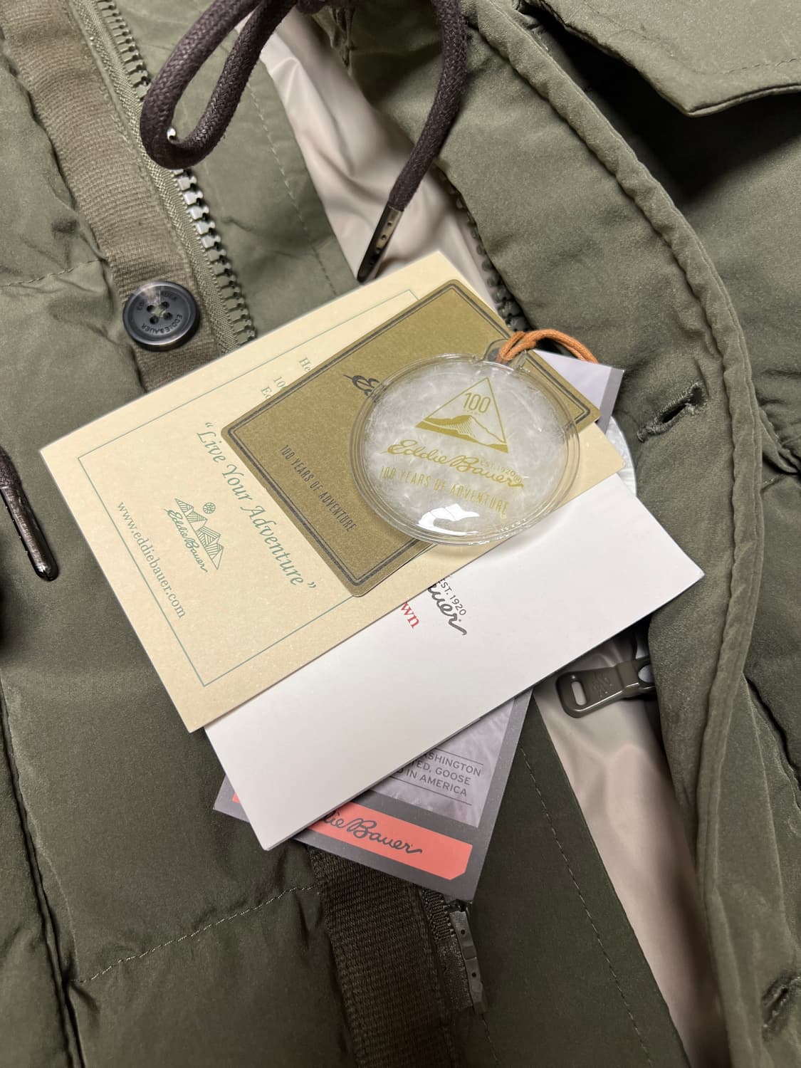 [L] 에디바우어 카라코람 구스 패딩 카키그레이 상품이미지5