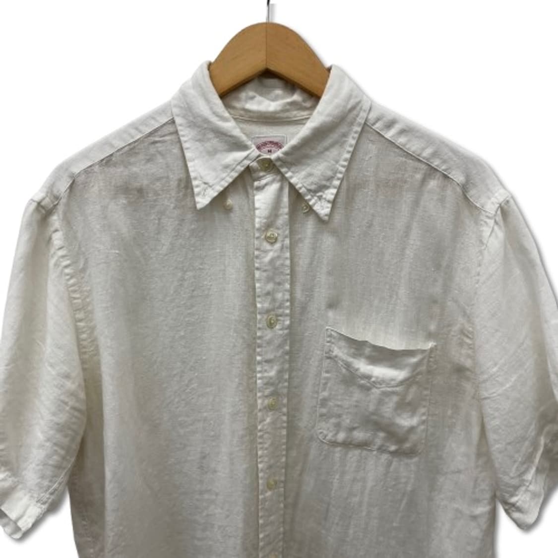 브룩스 브라더스 화이트 리넨 반팔 셔츠 상품이미지3