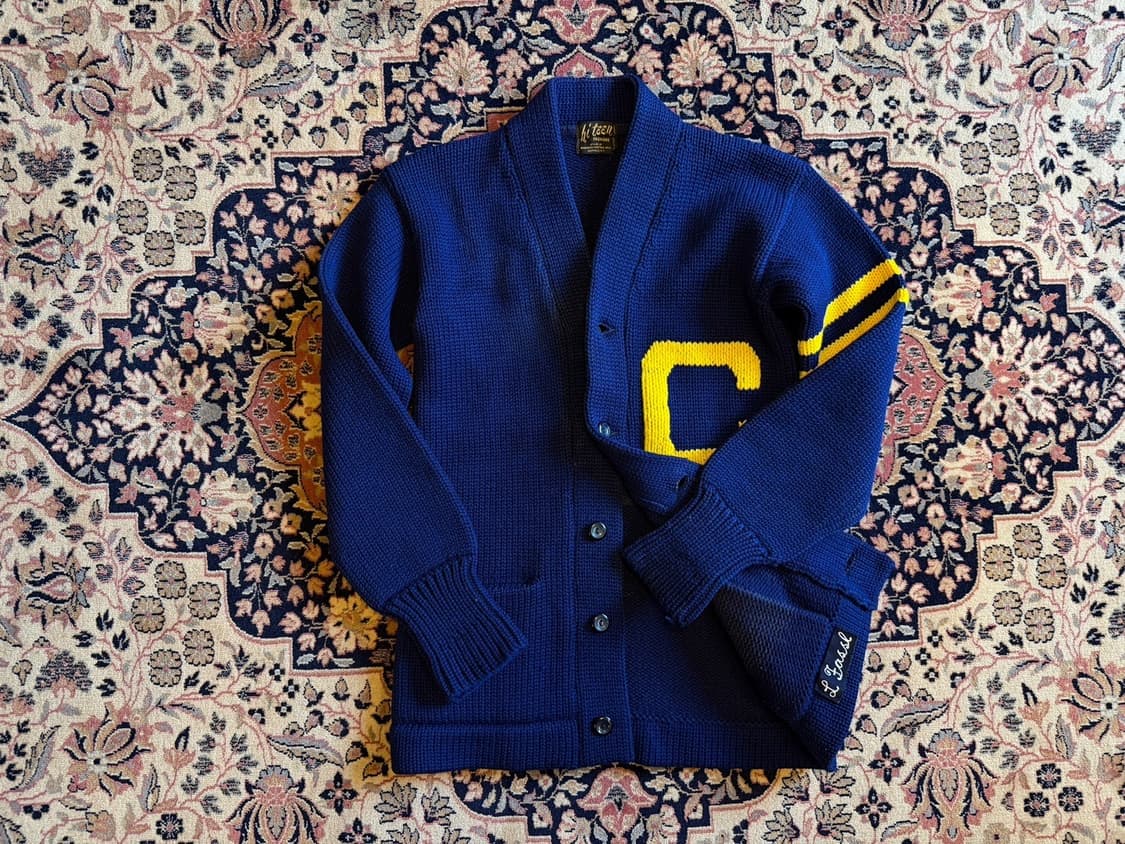 80s 브로드웨이 니팅 밀스 레터맨 가디건 100 상품이미지2