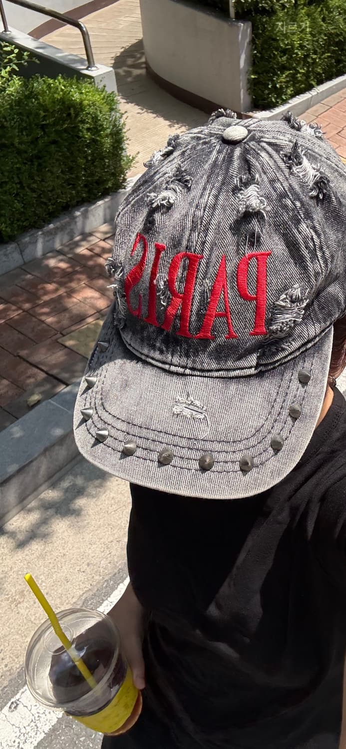 PARIS BALL CAP W/ SPIKES (BLACK DENIM) 상품이미지5