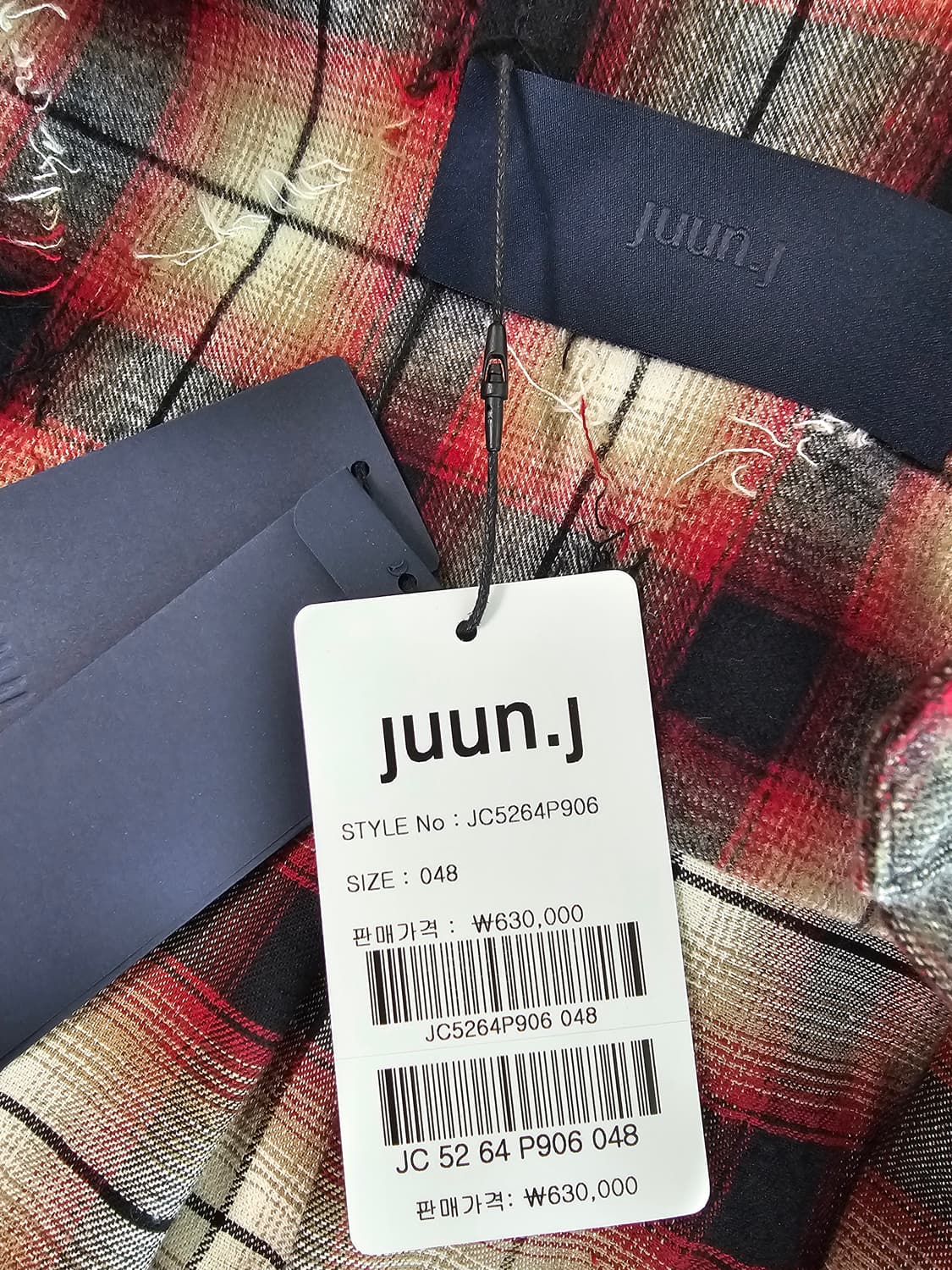 준지 아가일 셔츠 레드 48 상품이미지3