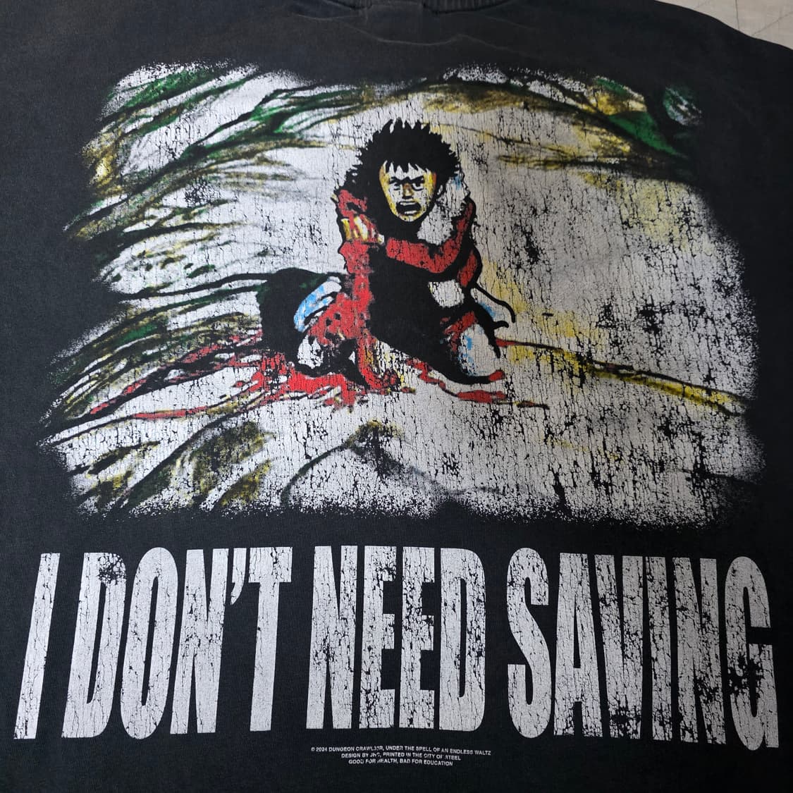 [L] 아키라 24 부틀렉 티셔츠 페이디드 블랙 상품이미지5