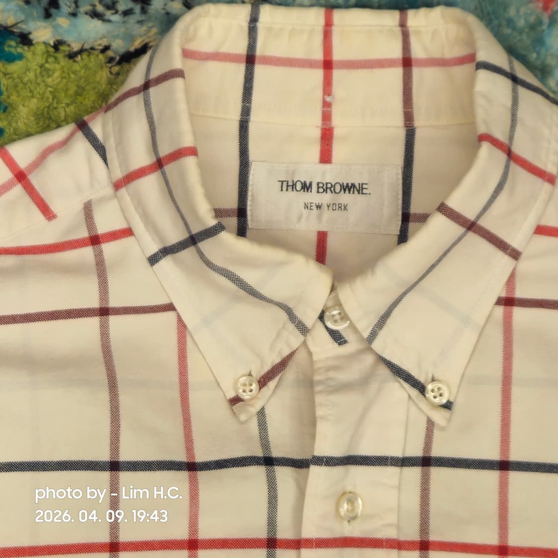 톰브라운 체크 화이트 남방  L 상품이미지2