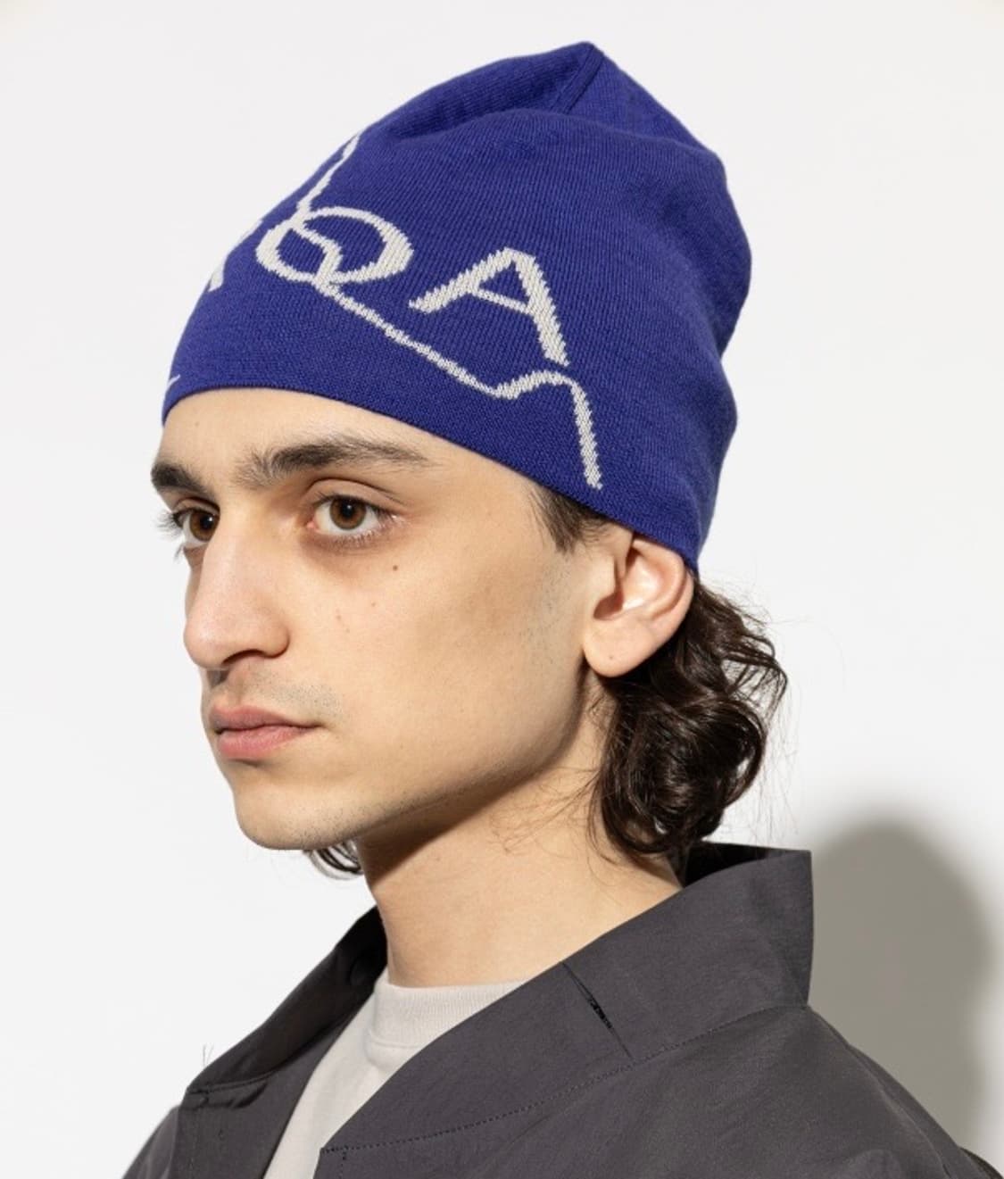 로아 하이킹 26ss 로고 울 비니/블루 상품이미지1