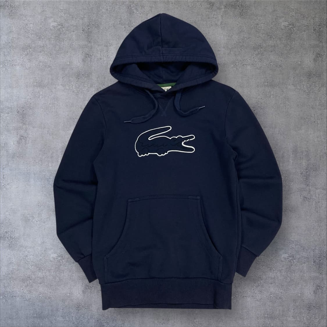 라코스테 네이비 컬러 빅로고 후드티 상품이미지1