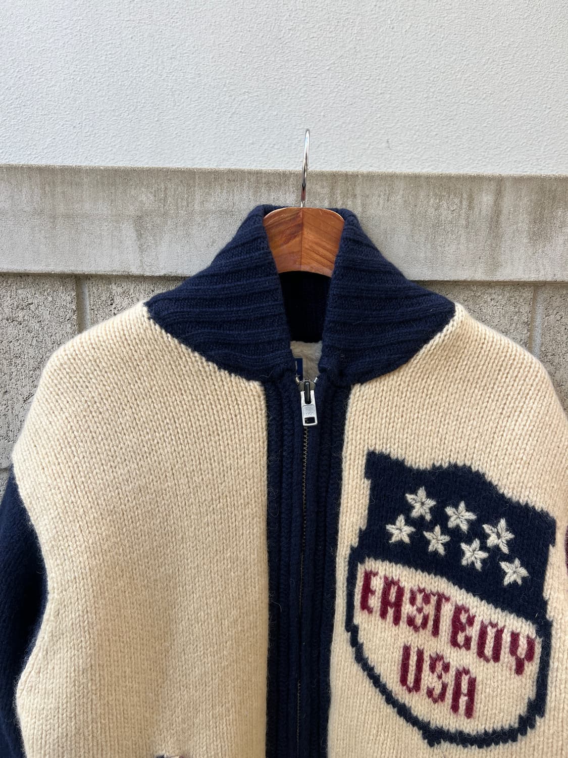 1990s EASTBOY KNIT ZIP UP BOMBER 니트울봄버 상품이미지5