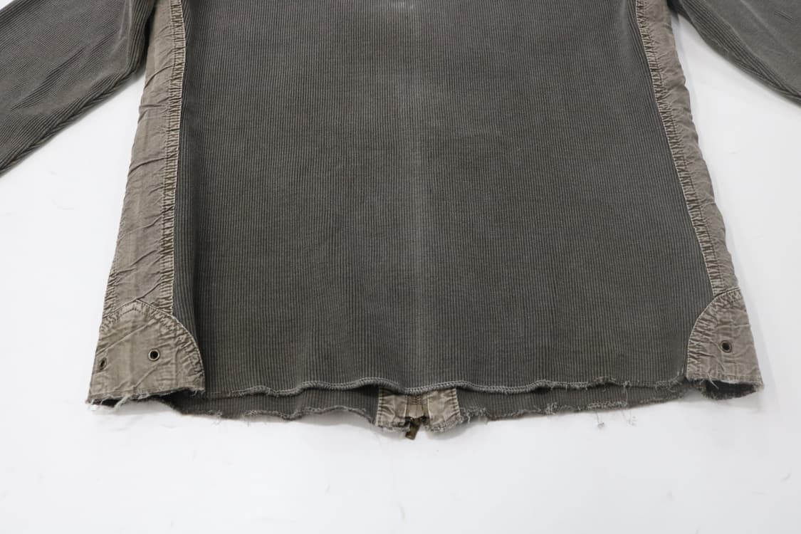빈티지 카키 그레이 코듀로이 믹스 밀리터리 집업 자켓 (L) 상품이미지9