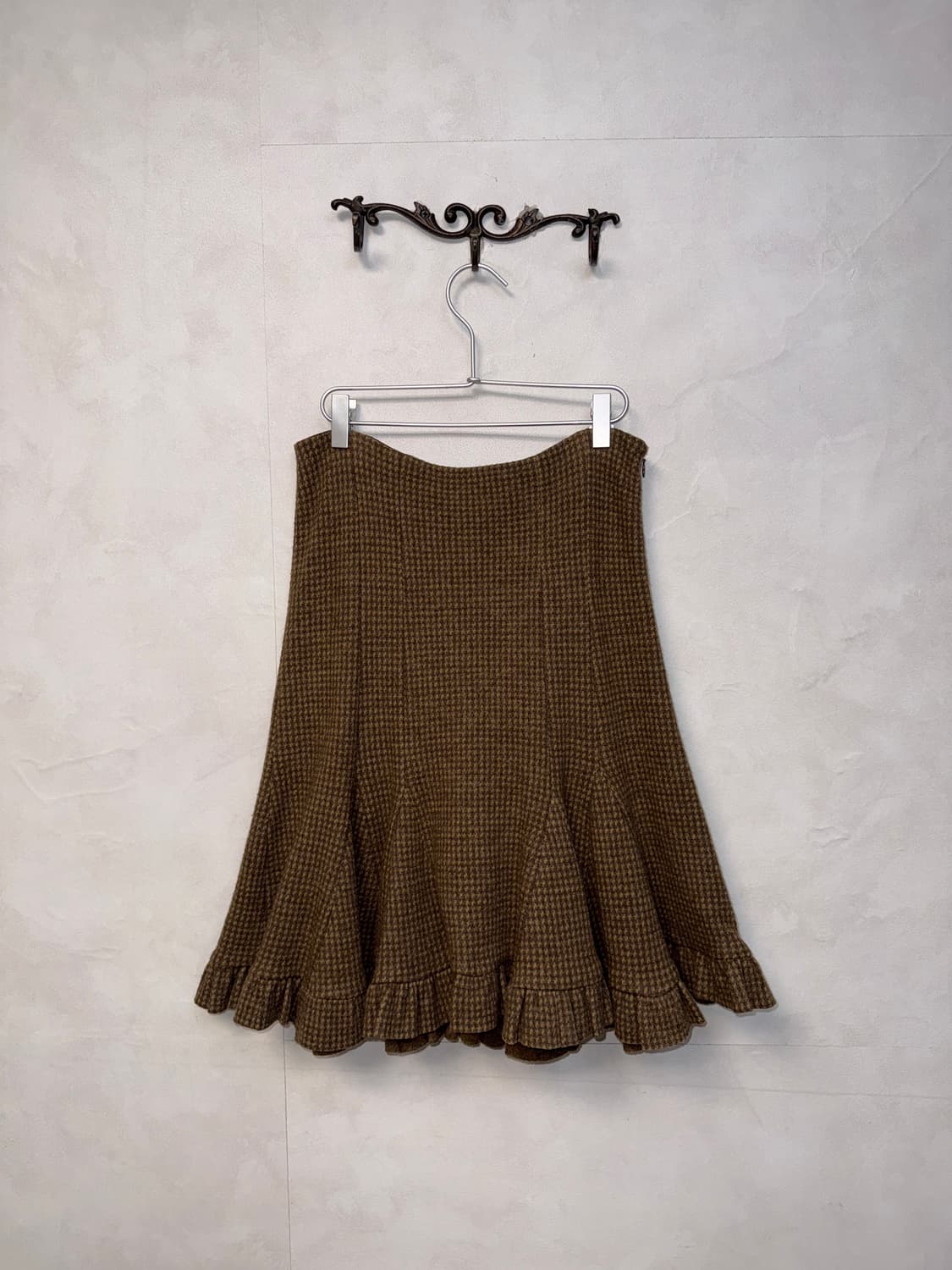 Ralph Lauren brown wool ruffle pleats sk 상품이미지1