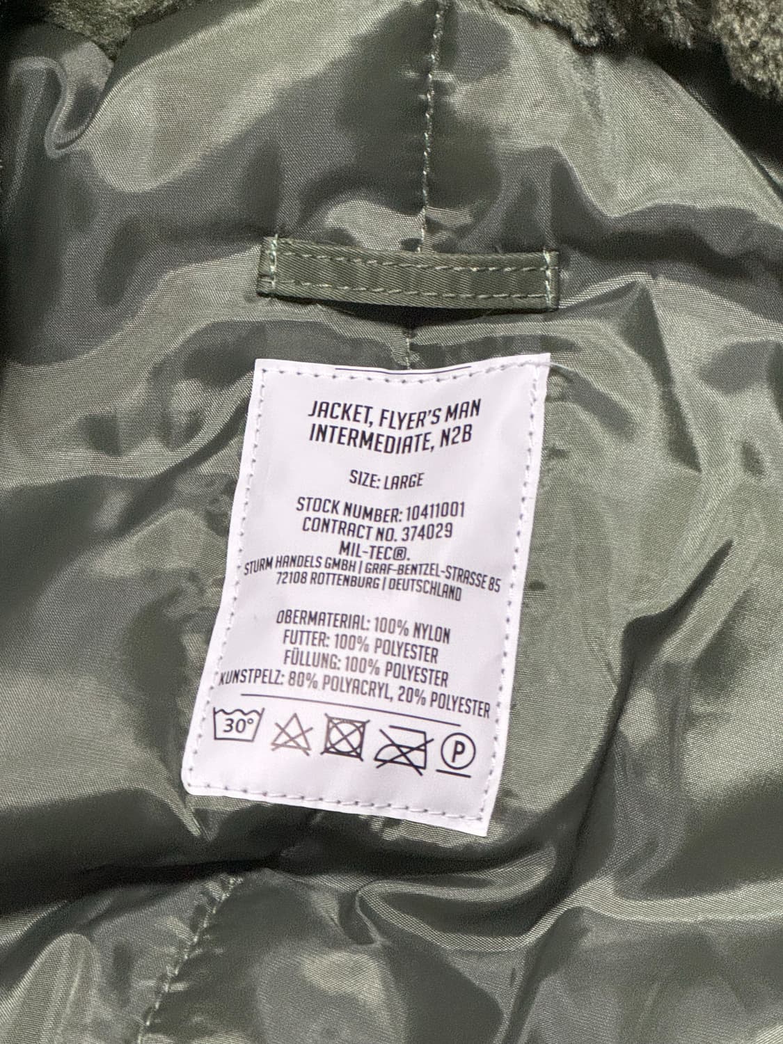 밀텍 n2b 자켓 L 상품이미지2