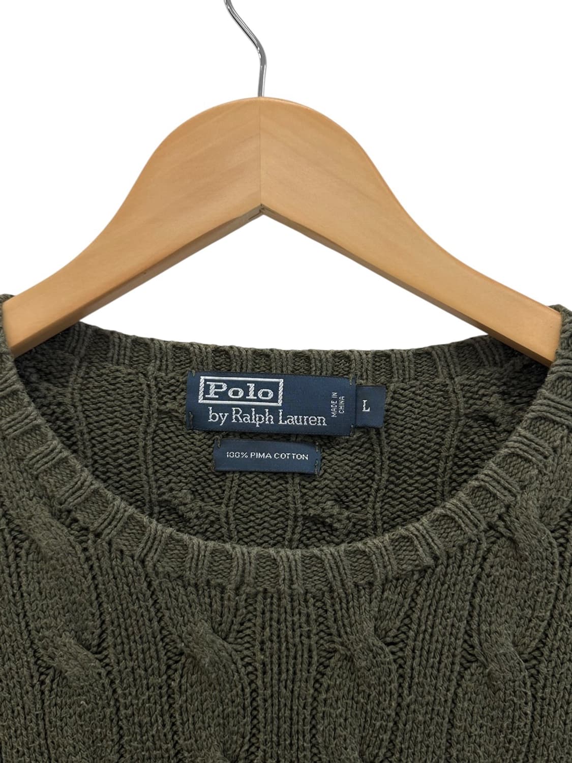 00s 폴로 피마코튼 니트 카키 (L) 상품이미지3