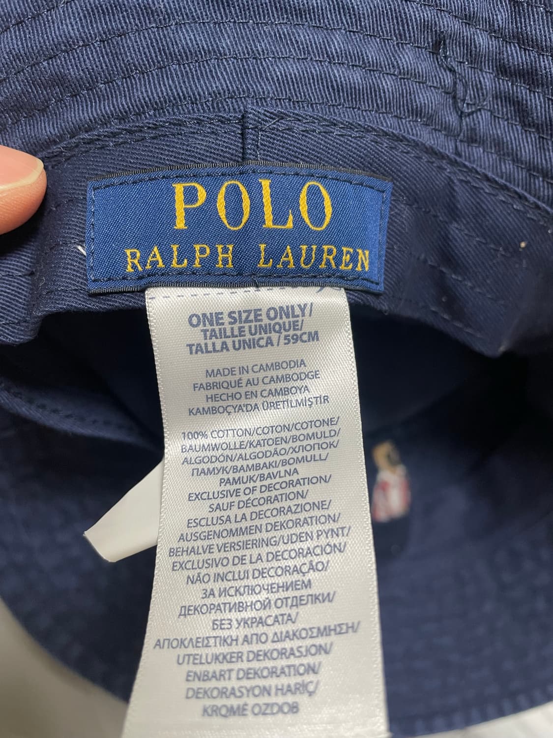 폴로Polo 폴로베어 네이비 버킷햇 코튼 캡 Free 상품이미지3