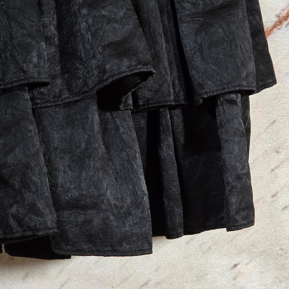 빈티지 블랙 벨벳 캉캉 미니 스커트 상품이미지3