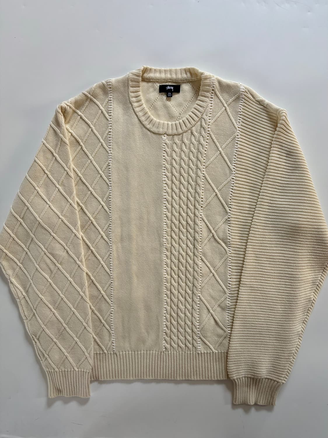 Stussy 스투시 아이보리 패치워크 스웨터 상품이미지5