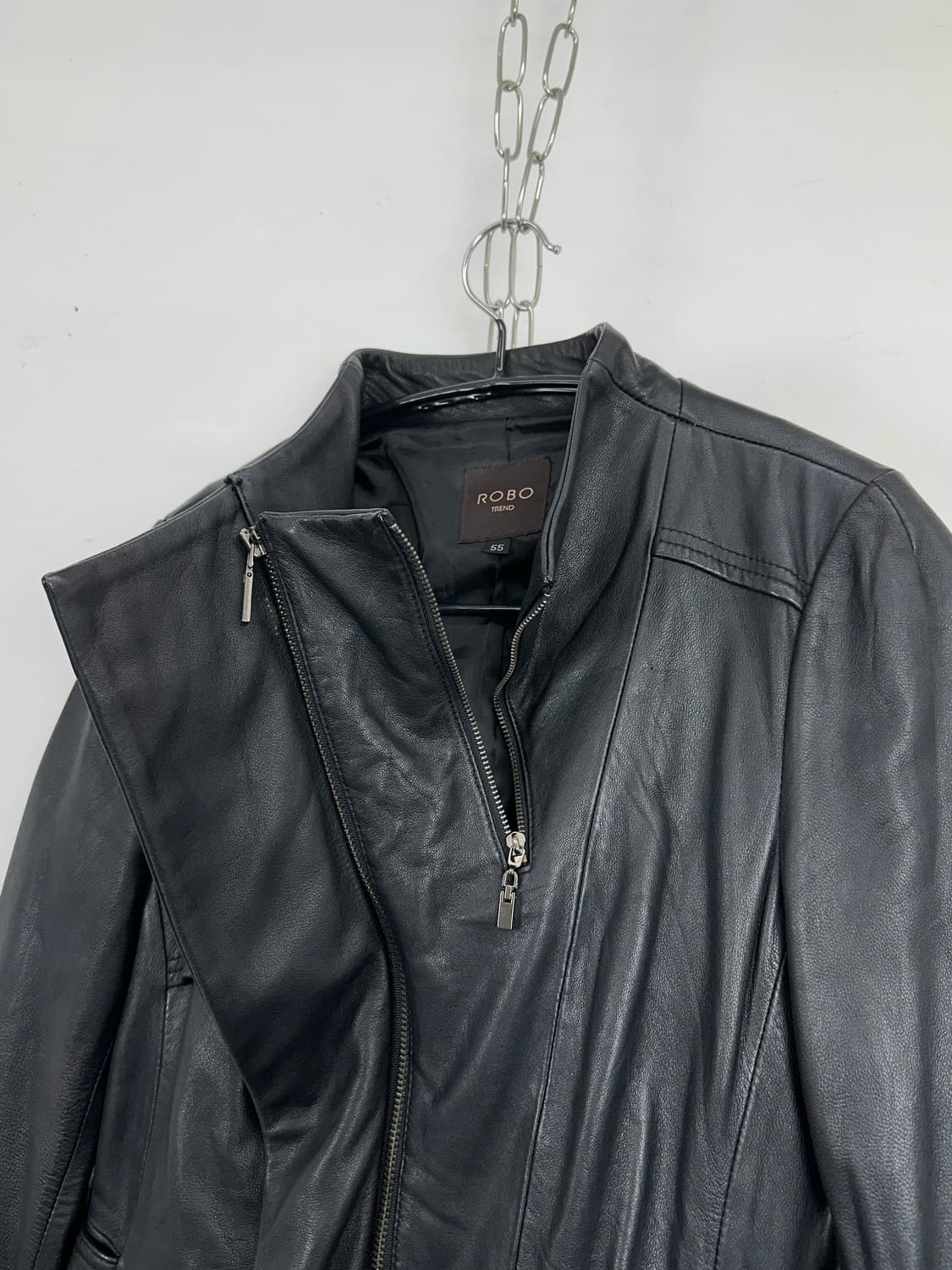 Italian Lambskin Gimmick Zip Leather Jac 상품이미지9