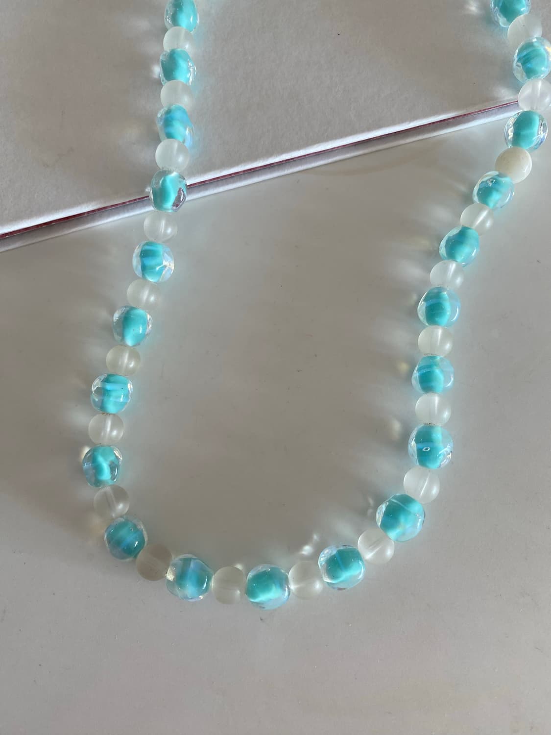 아쿠아 비즈 빈티지 목걸리 쥬얼리  상품이미지4