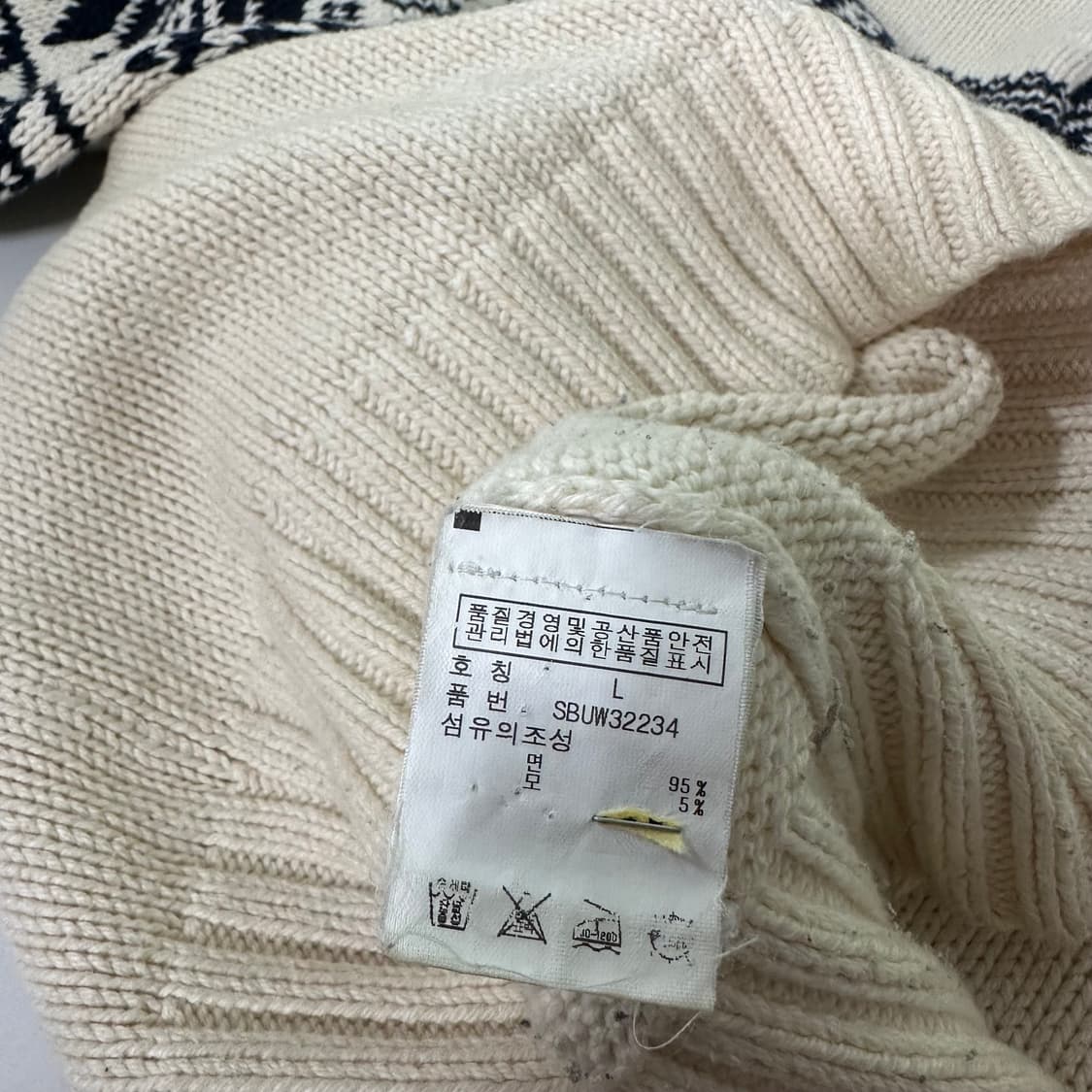 우먼M 폴로 랄프로렌 크림아이보리 자카드 노르딕니트 상품이미지6