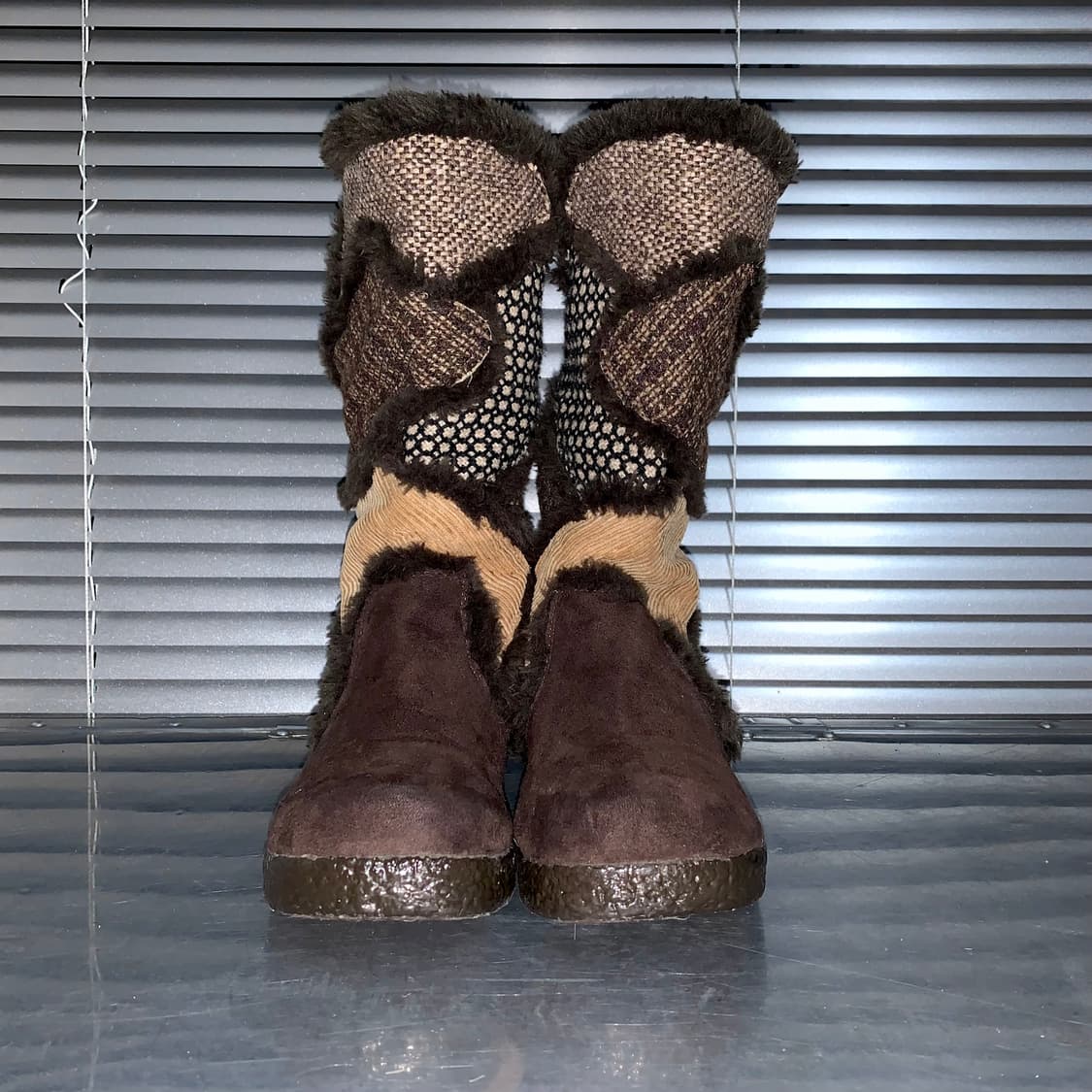 00s 패치 트위드 웨지 부츠 상품이미지6