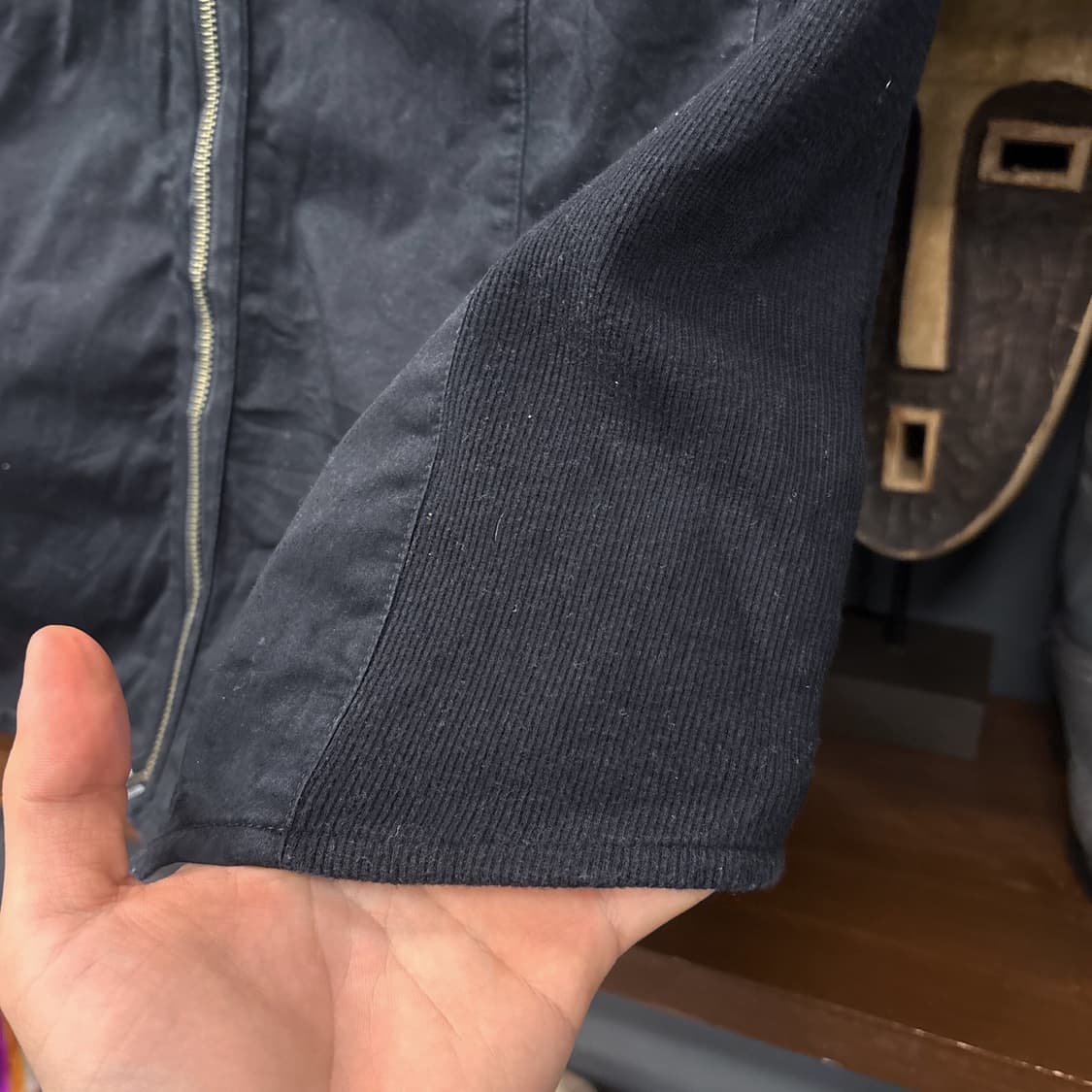 할리데이비슨 Y2K 스판라이닝 윙로고 패치 오픈카라 집업셔츠 N1069 상품이미지5