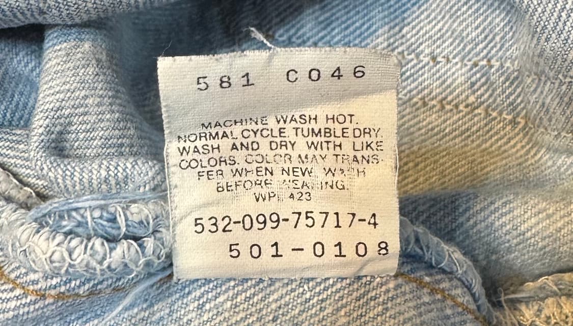 90s usa 빈티지 리바이스 501 데님 34(32~33) (566) 상품이미지5