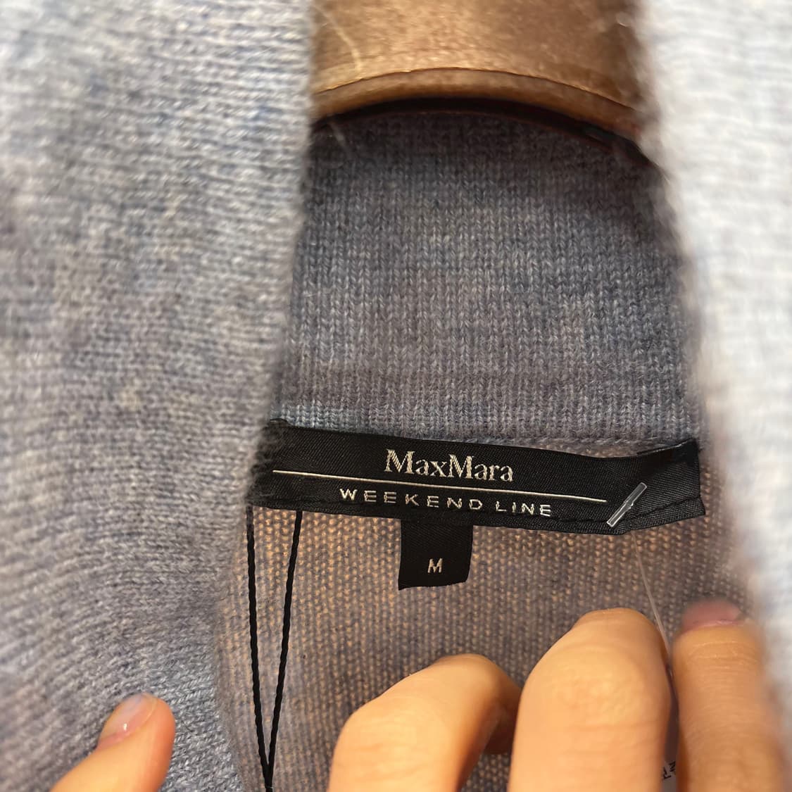 막스마라 위켄드 터틀넥 캐시미어 긴팔 니트 아가일 패턴 디테일 블루 상품이미지6