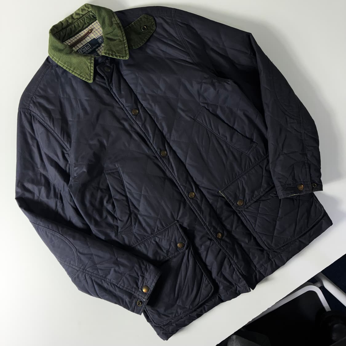 Polo  폴로 랄프로렌 코듀로이 카라 네이비 퀼팅 패디드 자켓  상품이미지3