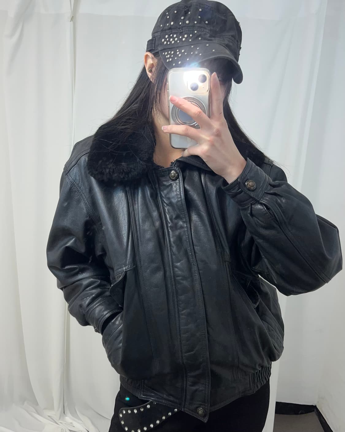 양가죽 퍼카라 봄버 상품이미지5