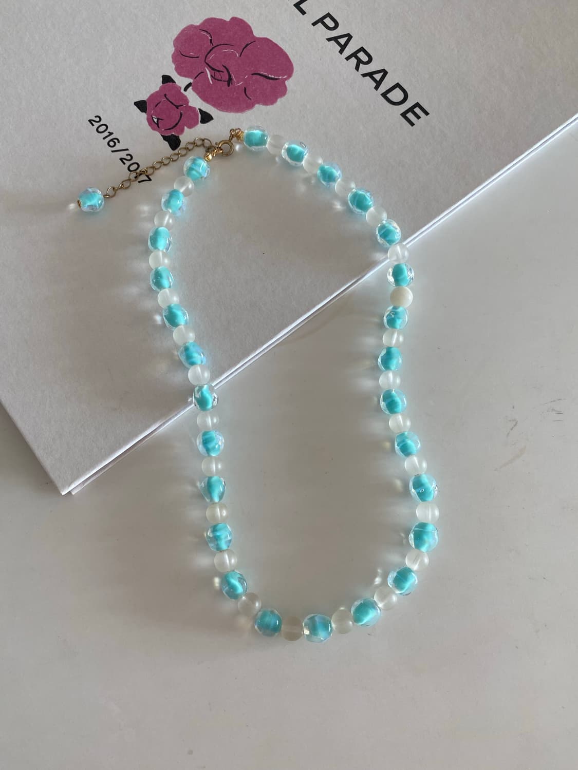 아쿠아 비즈 빈티지 목걸리 쥬얼리  상품이미지1