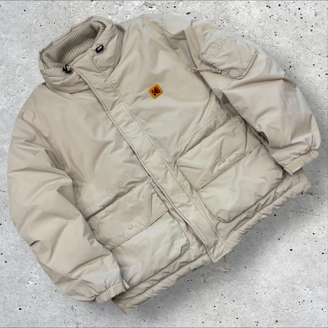 [S] 코닥 피쉬테일 구스 다운 베이지 패딩 점퍼 B759 상품이미지1