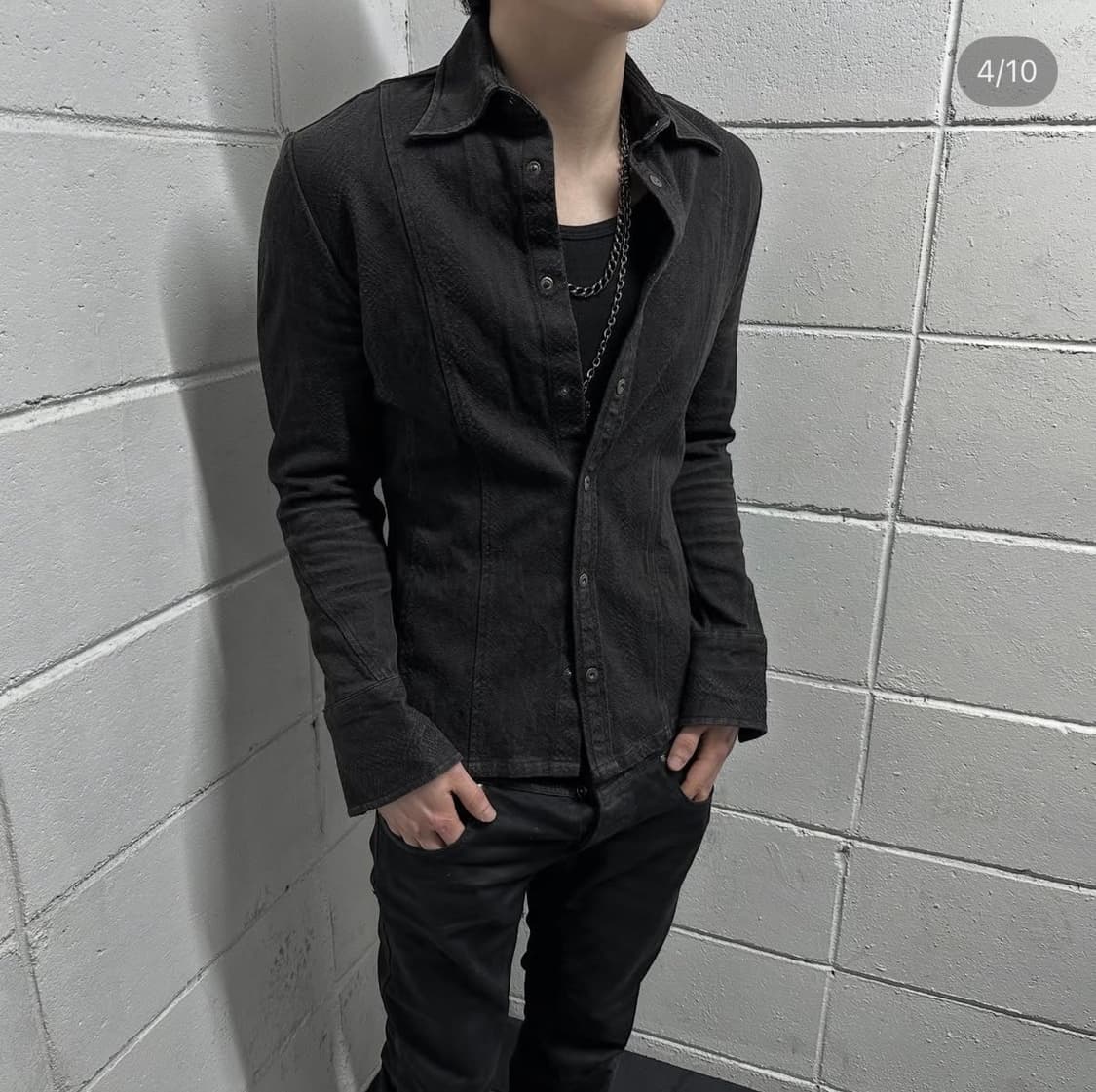 5351 pour les Hommes python texture shir 상품이미지4