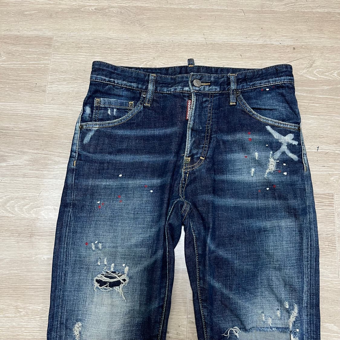 디스퀘어드2 여성 데미지드 워싱 데님진 찢청바지 [중청] 46 상품이미지2