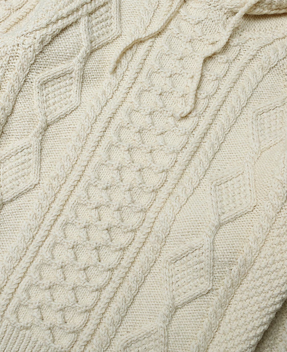 블랙쉽 [Black Sheep] 영국 아이보리 오일드 울 꽈베기 니트후드 상품이미지3