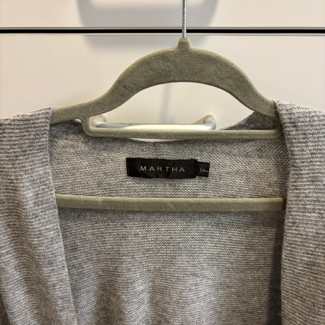 일본제 MARTHA 울혼방 그레이 숄 가디건  상품이미지3