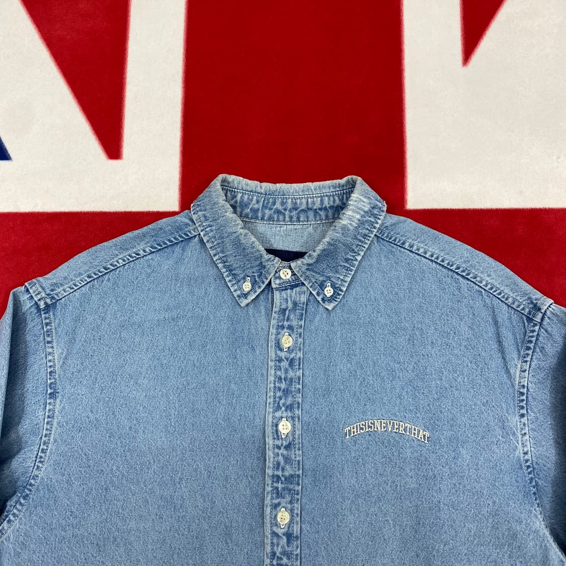 디스이즈네버댓 데님셔츠 M 실측 L  상품이미지3