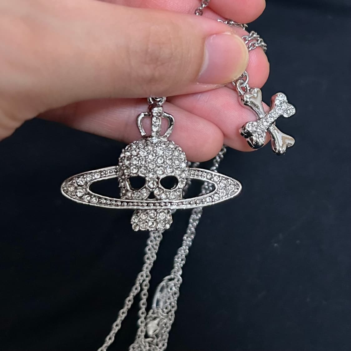 비비안웨스트우드 스컬 해골 레이어드 목걸이 펑크 고스 나나 상품이미지2